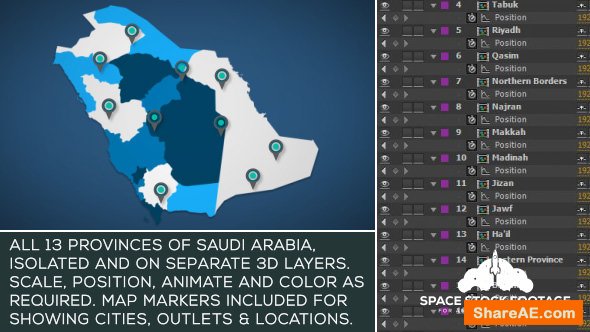 Videohive Saudi Arabia Map Kit
