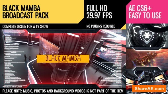 Videohive Black Mamba (Broadcast Pack)