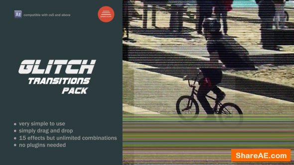 Videohive Glitch Transitions Pack