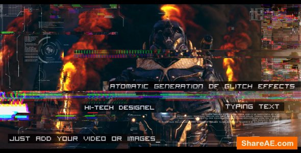 Videohive Glitch Auto Generation and Typing