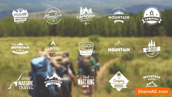 Videohive Mountain Travel And Campfire Badges