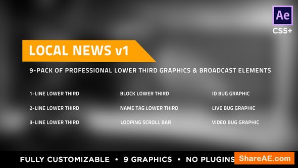 Videohive Local News Elements Lower Third Package