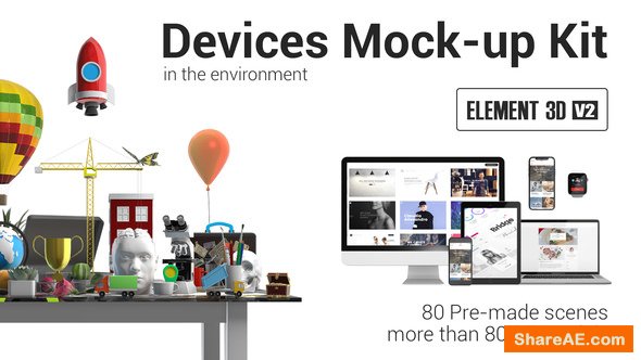 Videohive Devices Mock-up Kit in Environment