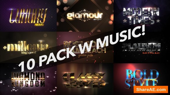 Videohive 4K Luxury 10 Logo Text Intro Pack
