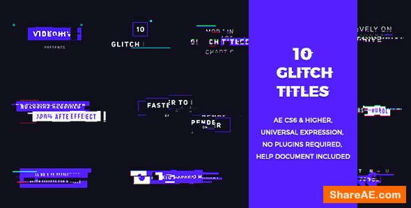 Videohive 10 Glitch Titles