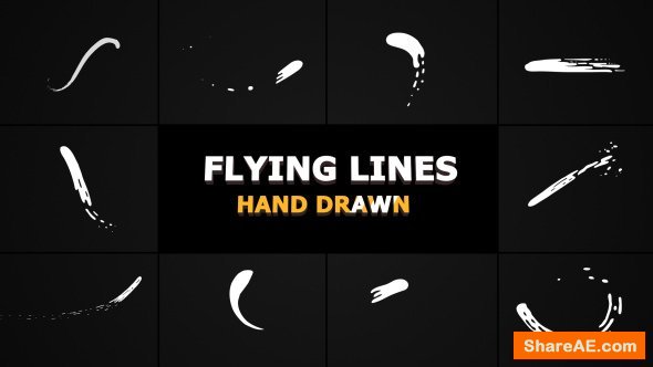 Videohive Hand Drawn Flying Lines