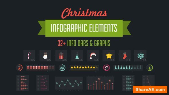 Videohive 32 Christmas Infographic Elements