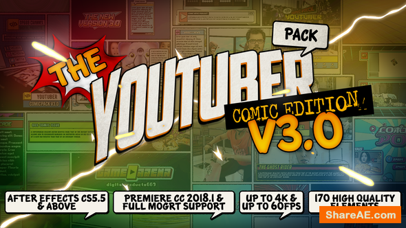 Videohive The YouTuber Pack - Comic Edition V3.0