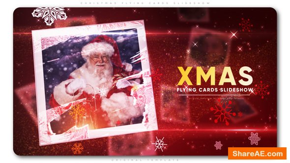 Videohive Christmas Flying Cards Slideshow