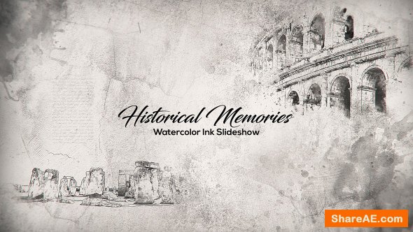 Videohive Historical Memories // Watercolor Ink Slideshow