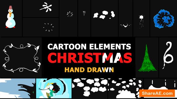 Videohive Cartoon Christmas Elements And Transitions