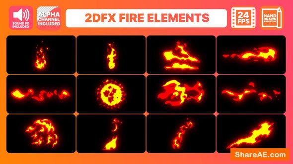 Videohive Hand Drawn Fire Elements Pack