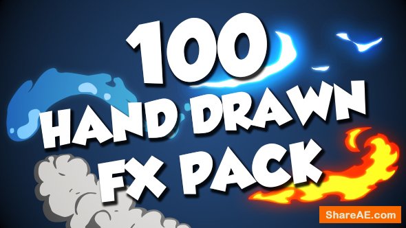 Videohive 100 Hand Drawn FX Pack - Motion Graphic