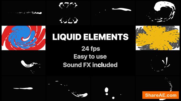 Videohive Liquid Elements And Transitions