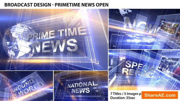 Videohive Broadcast Design - Primetime News Open