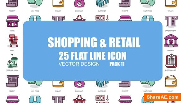 Videohive Shoping And Retail - Flat Animation Icons 23380866