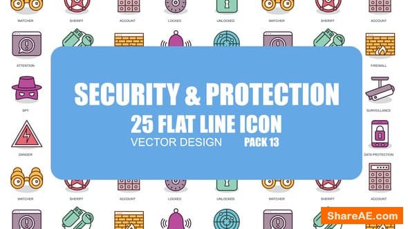 Videohive Security And Protection - Flat Animation Icons