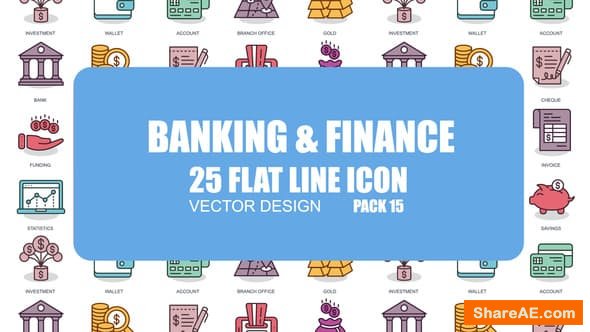 Videohive Banking And Finance - Flat Animation Icons