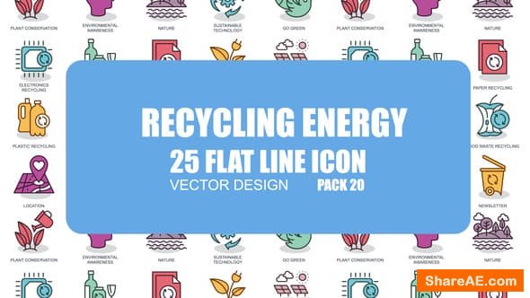 Videohive Recycling Energy - Flat Animation Icons
