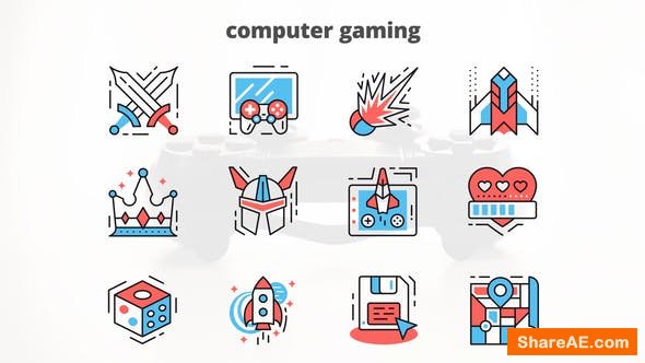 Videohive Computer Gaming – Thin Line Icons