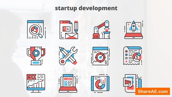 Videohive Startup Development – Thin Line Icons