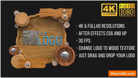 Videohive Wooden Logo (AfterFX)