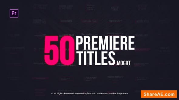 Videohive Minimal Titles | Essential Graphics - Premiere Pro