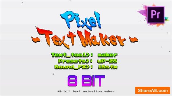 Videohive Arcade Text Maker 8bit Glitch Titles For Premiere Pro | Mogrt