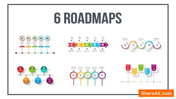Videohive 6 Roadmaps Templates - Set Five