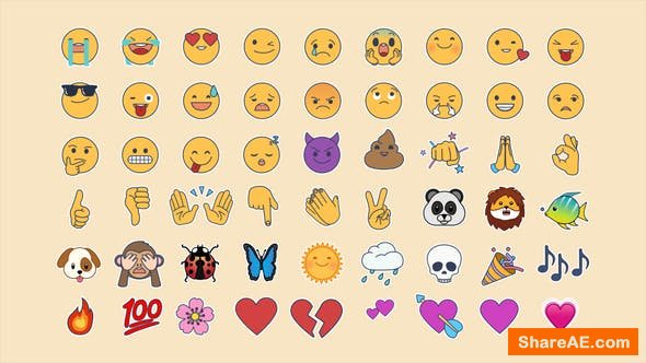 Videohive 54 Animated Emojis Pack