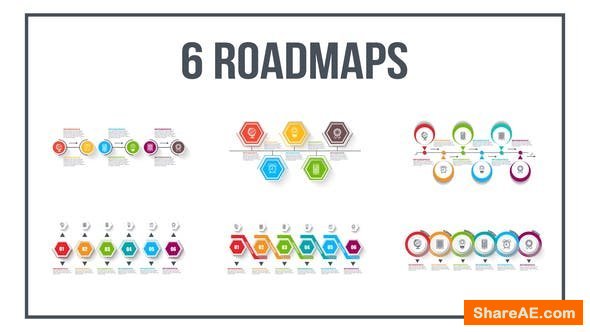 Videohive 6 Roadmaps Templates - Set Four