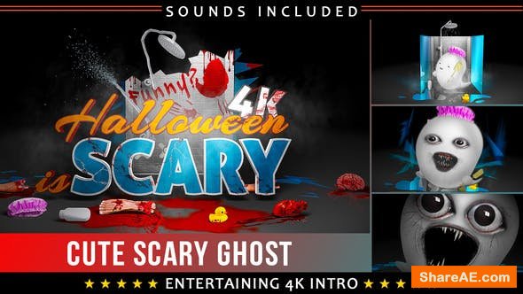 Videohive Funny Scary Ghost Logo Intro
