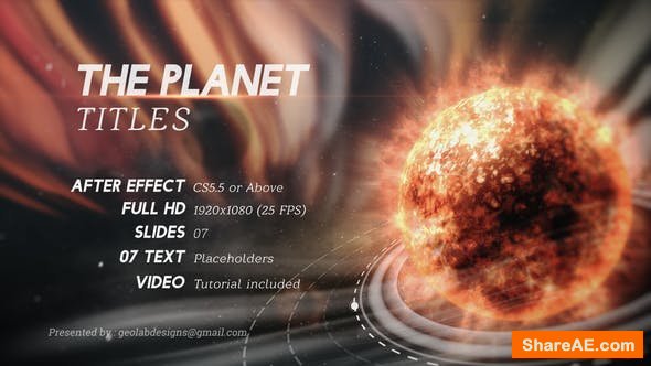 Videohive The Planet Titles