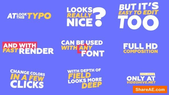 Videohive Kinetic Typography & Trantisions Pack