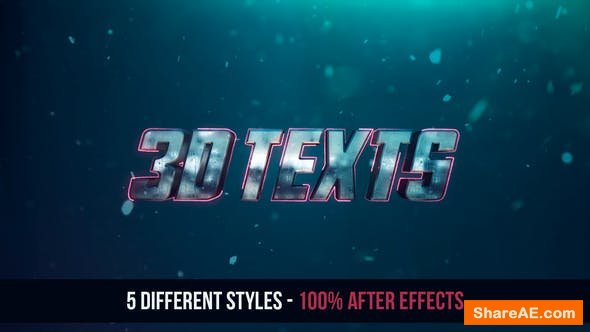 Videohive 3D Texts Effects - No Plugins