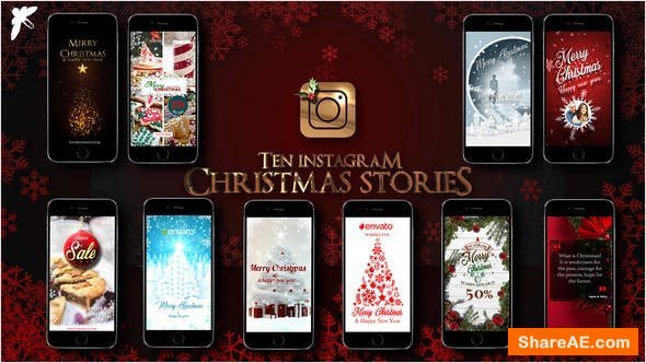 Videohive 10 Instagram Christmas Stories