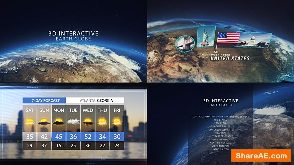 Videohive 3D Interactive Earth Globe
