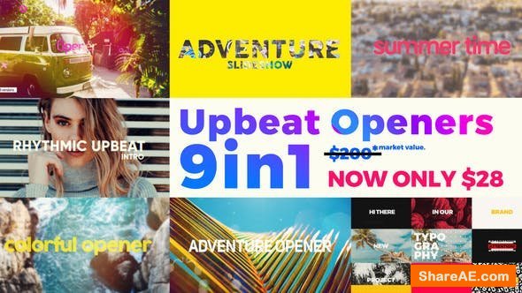 Videohive Upbeat Summer Openers - Bundle 9 in 1
