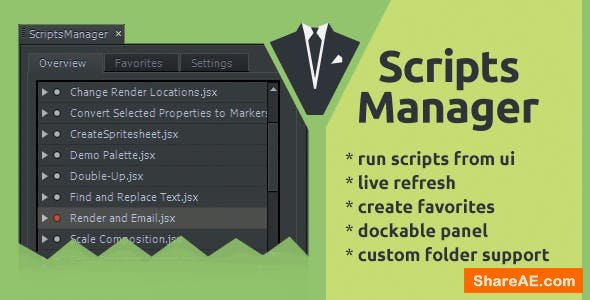 Videohive ScriptsManager - After Effects Scripts