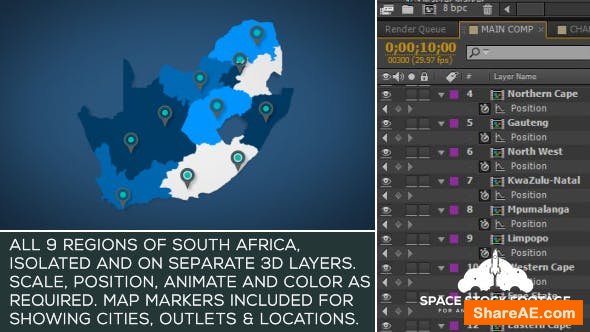 Videohive South Africa Map Kit
