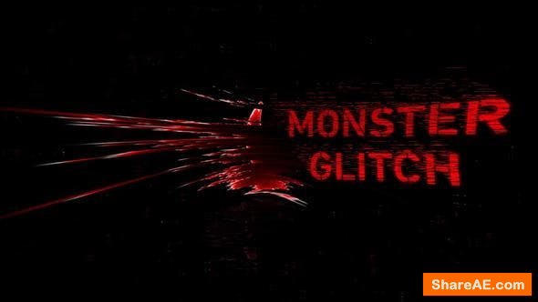 Videohive Monster Glitch Logo Reveal