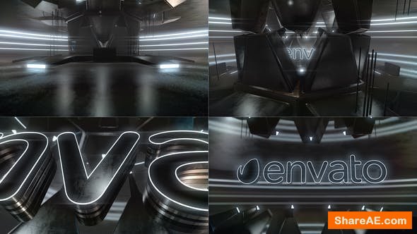 Videohive Cyber Dark Neon Logo Reveal