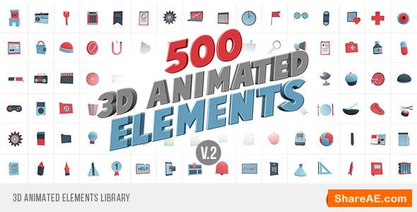 Videohive 3D Animated Elements Library