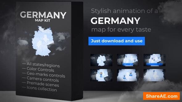 Videohive Germany Map - Deutschland Map Kit - Federal Republic of Germany Map