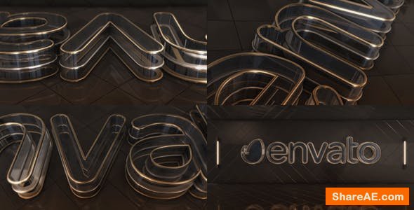 Videohive Elegant Glass and Gold Logo Reveal