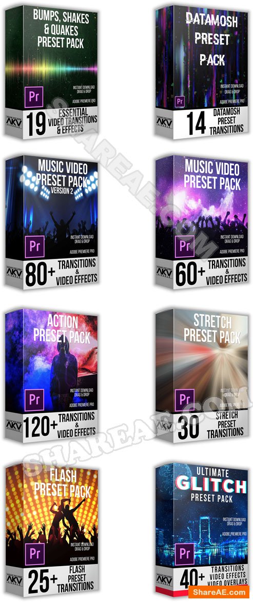 Transition Preset Pack Bundle for Premiere Pro - Akvstudios