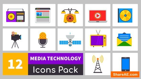 Videohive Truly Animated Media Technology Icons