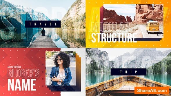 Videohive Vlog Intro / Youtube Channel / Travel Blog Opener / Dynamic Typography