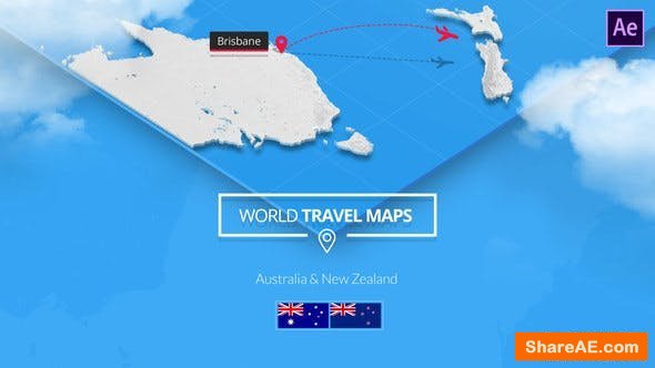 Videohive World Travel Maps - Australia and New Zealand