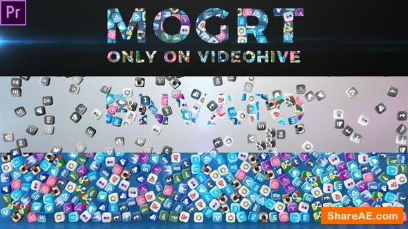 Videohive Falling Social Icons - Title Reveal (Mogrt) - Premiere Pro
